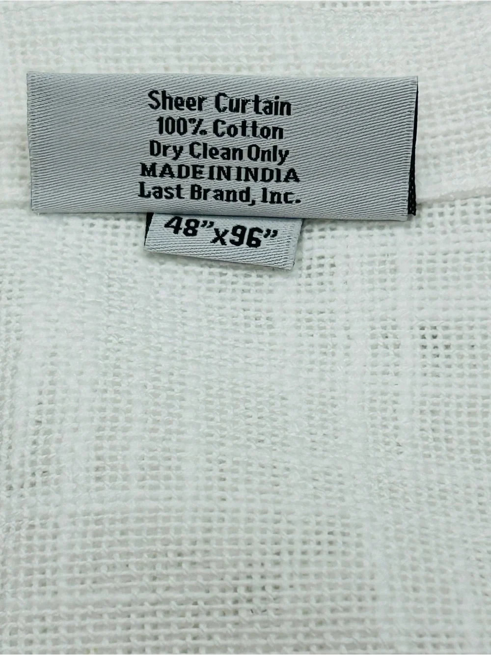 QUINCE Set Of 2 48x96 Cotton Sheer Curtains White 9724